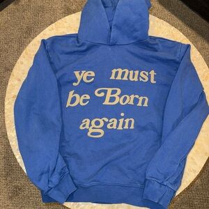 Blue Hoodie with Slogan